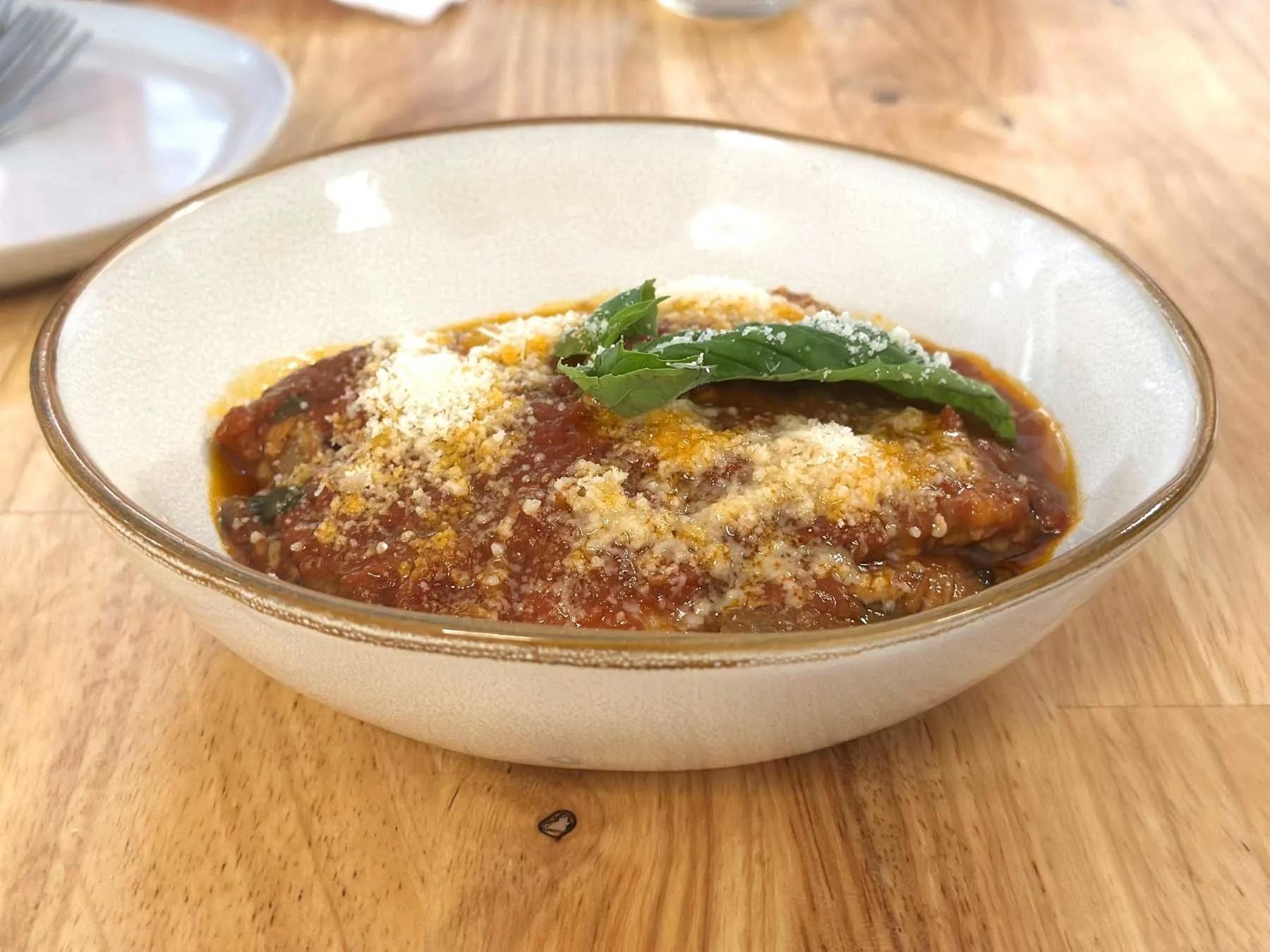 Eggplant Parmigiana.