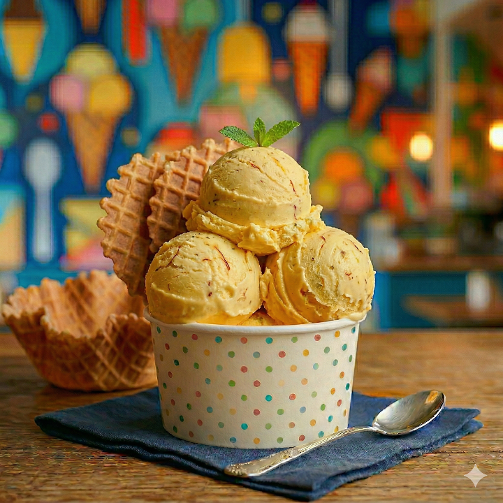 Kesar Pista Ice Cream.