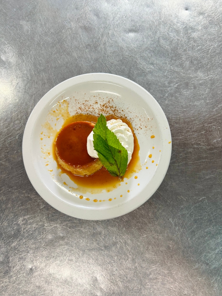 Mango Vanilla Flan.