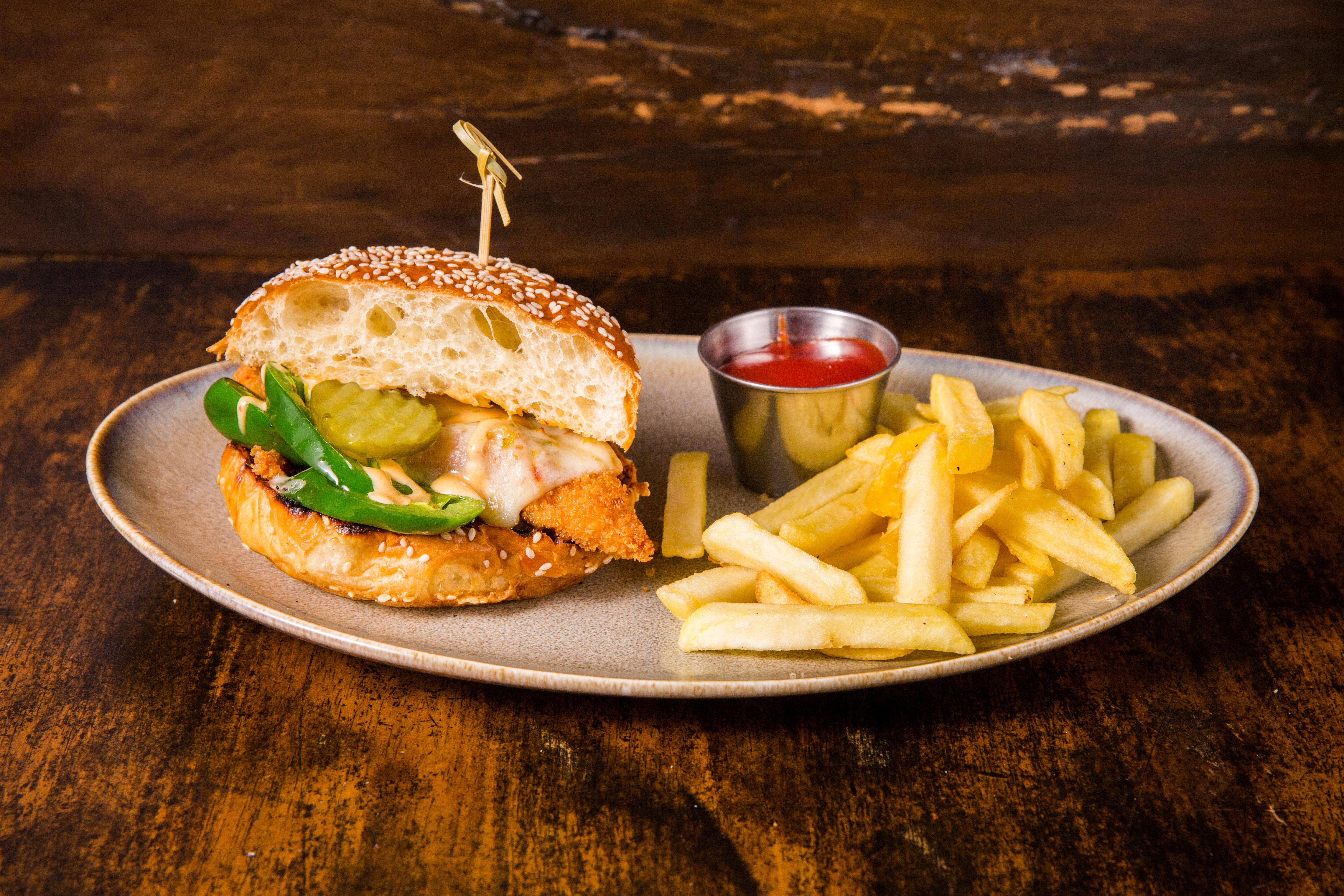Hot Honey Crunch Burger.