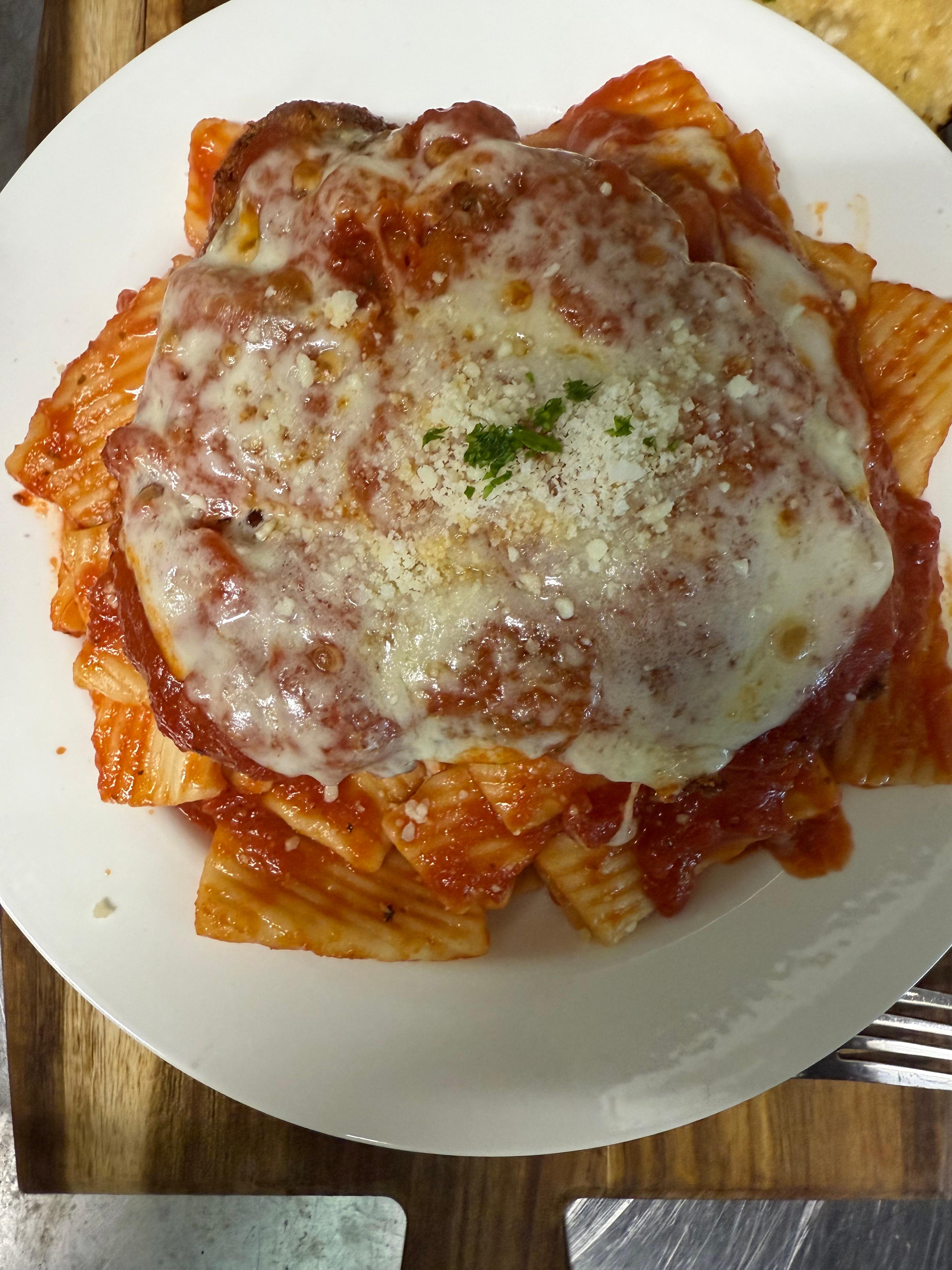 Chicken parm pasta.