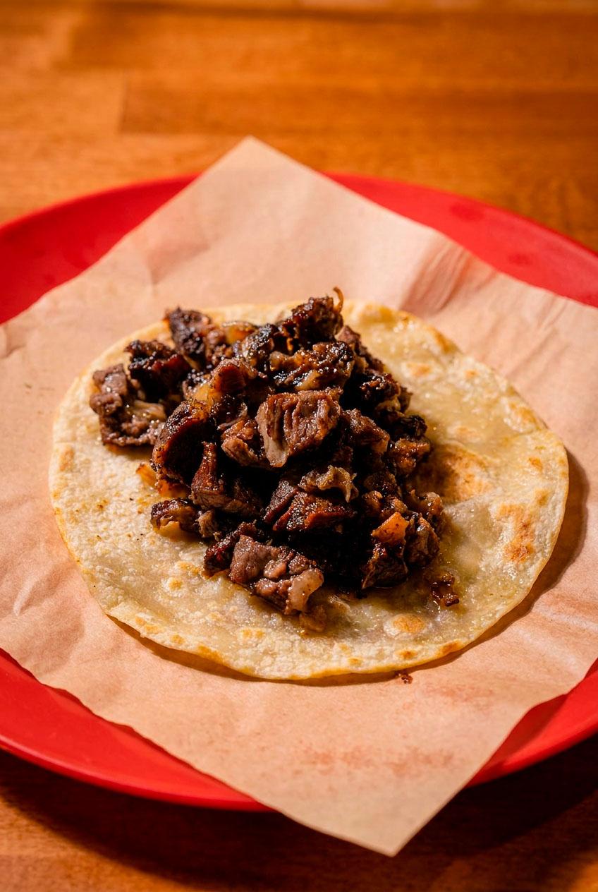 Shaved Beef Rib Taco.