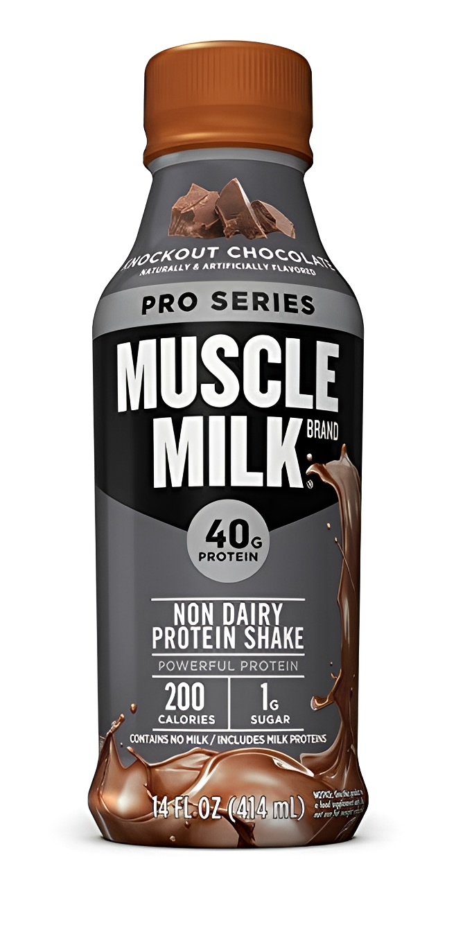 Muscle Milk Pro Advanced Nutrition Protein Shake  Knockout Chocolate  14 Fl Oz Bottle.
