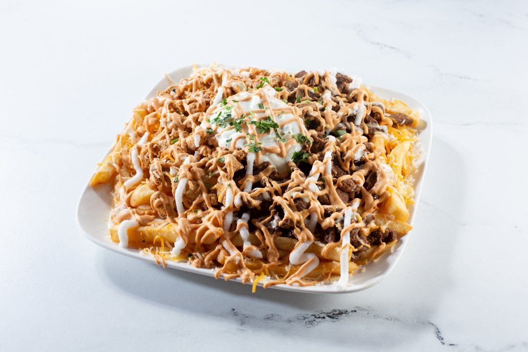 Loaded Beef Shawarma Fries.