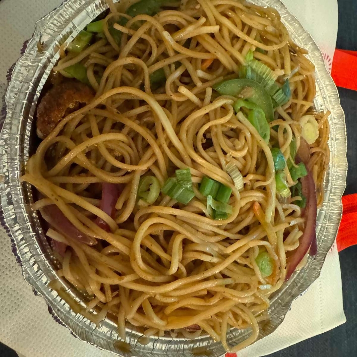 Veg. Noodles With Manchurian.