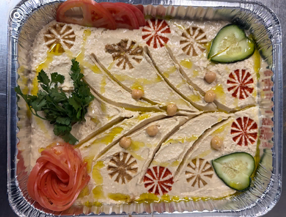 Half Tray Hummus with Bread.