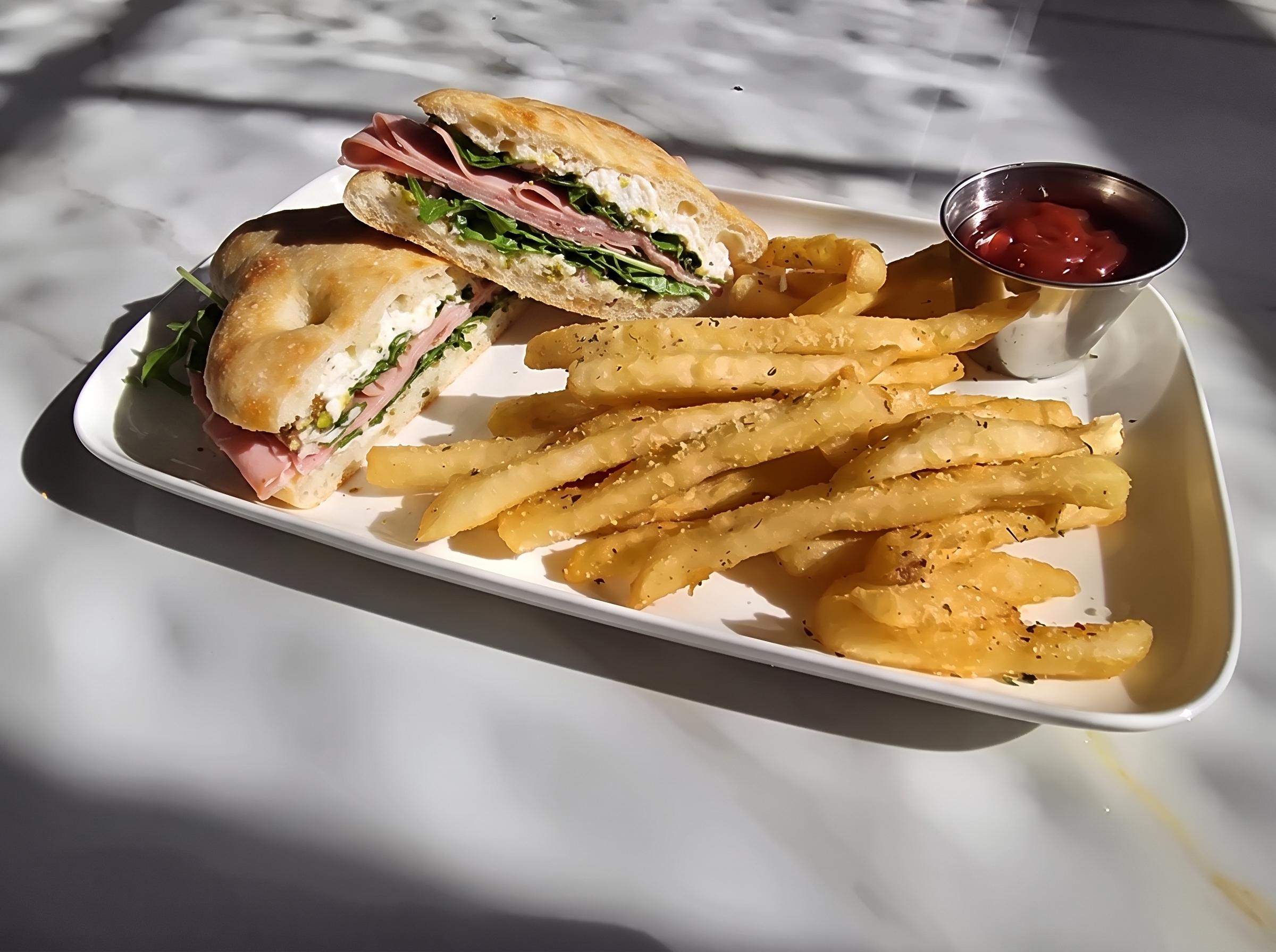 Mortadella & Whipped Ricotta on Focaccia.