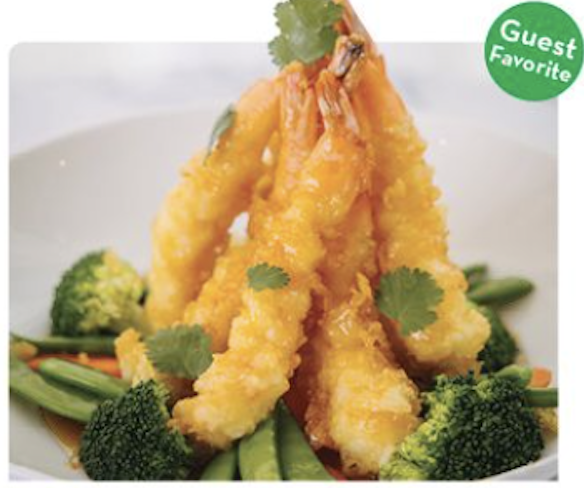 Orange Tempura Shrimp.