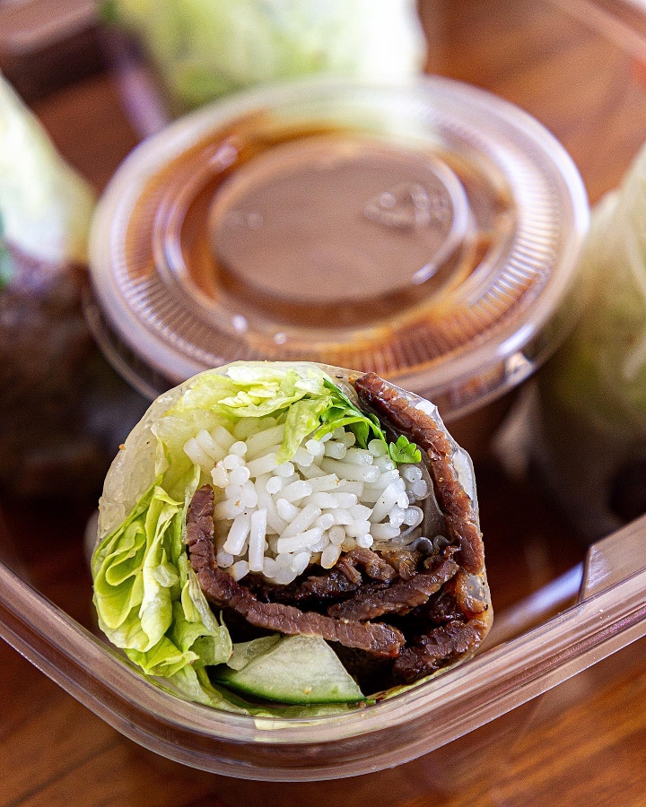 Beef Spring Rolls.