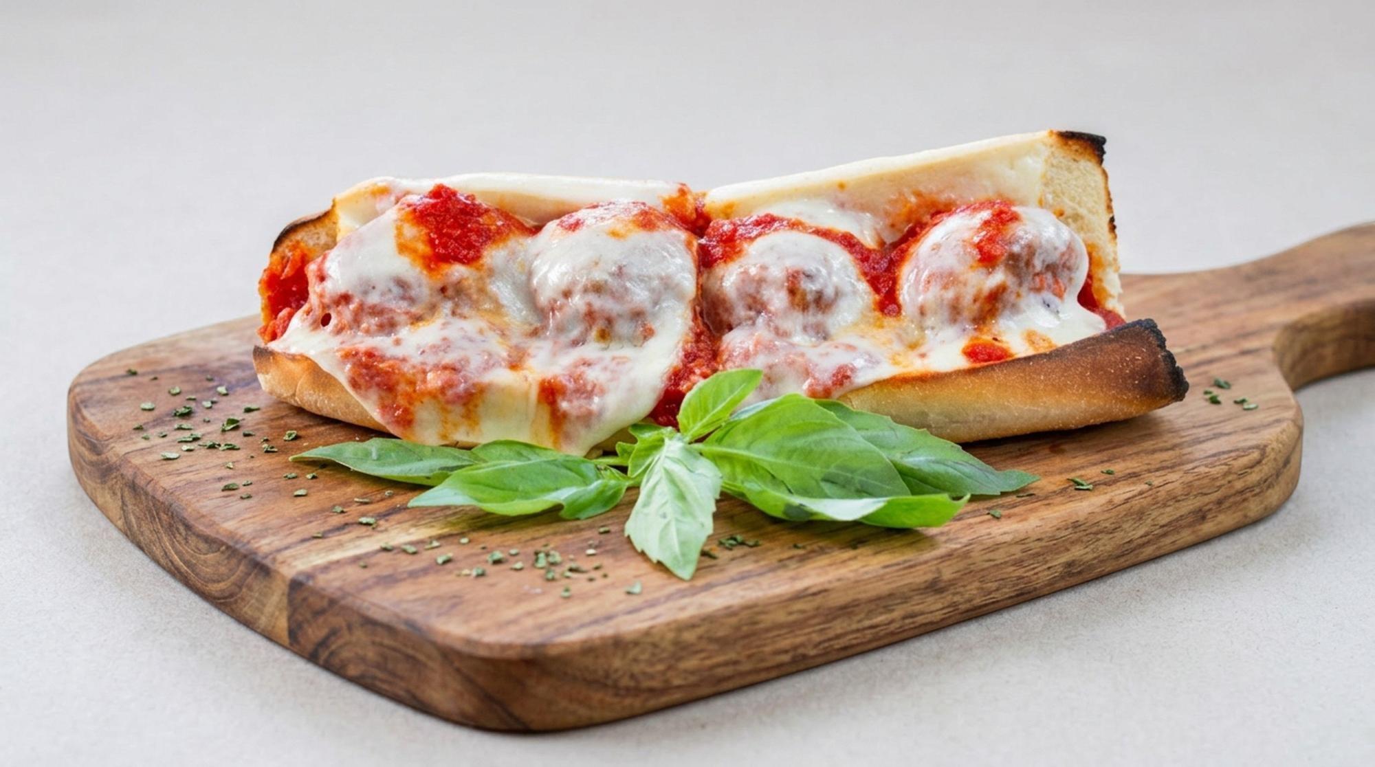 Meatball Parmigiana Sub.