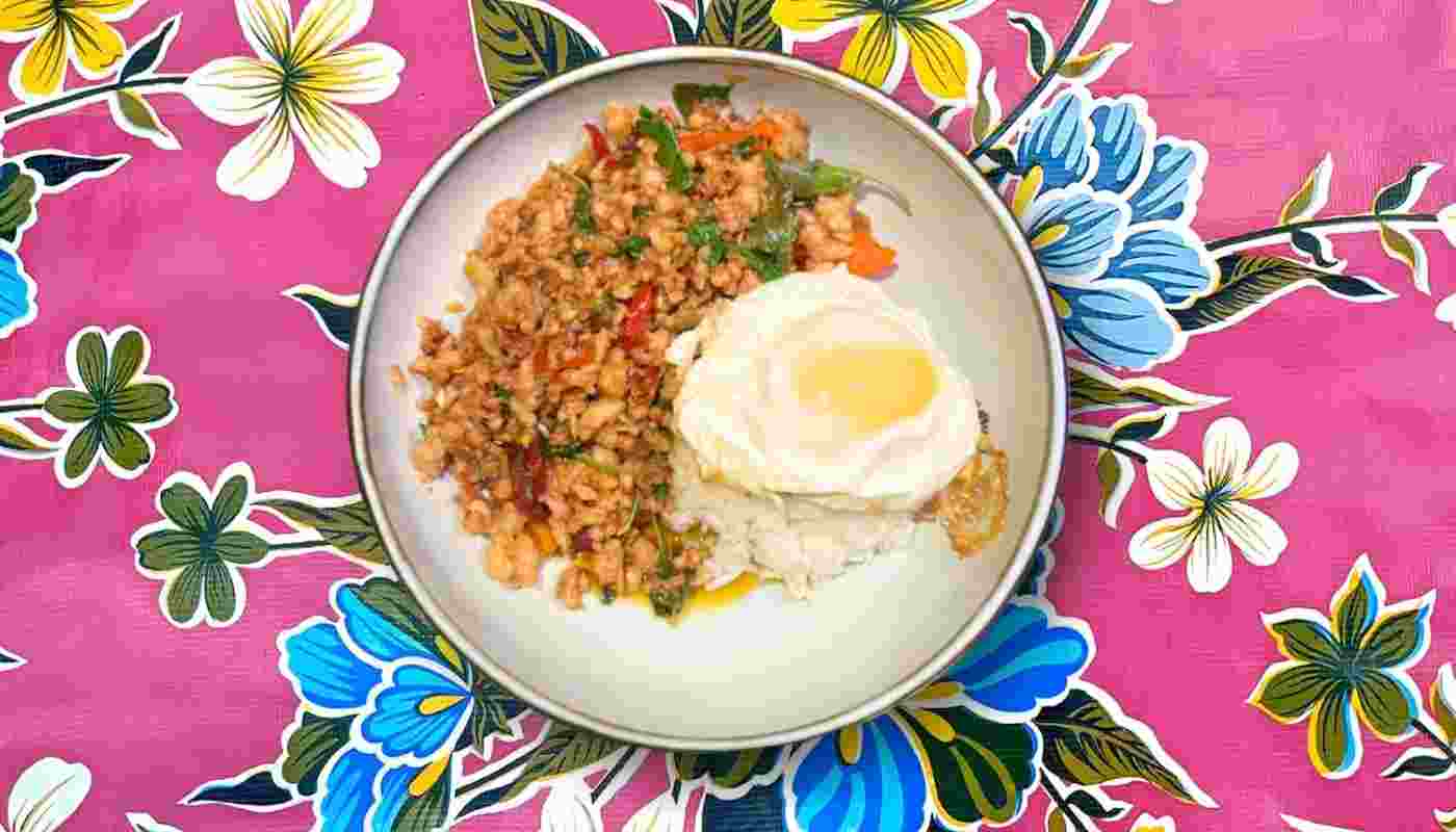 Pad Ka prow Rice bowl.