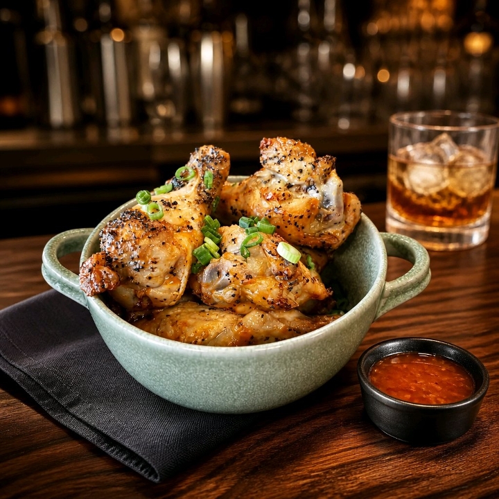Bone-In Baked Seasoned Wings.
