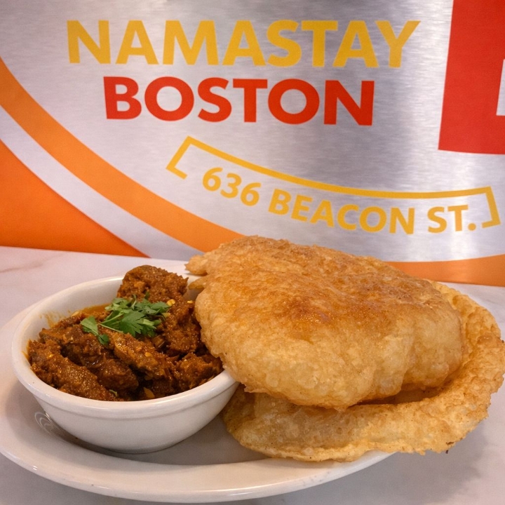 Goat Curry with Puri.