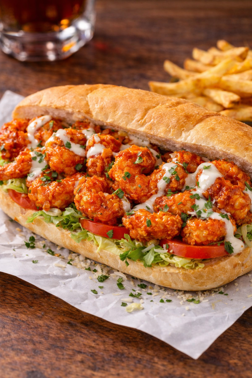 Buffallo Shrimp Po'Boy.