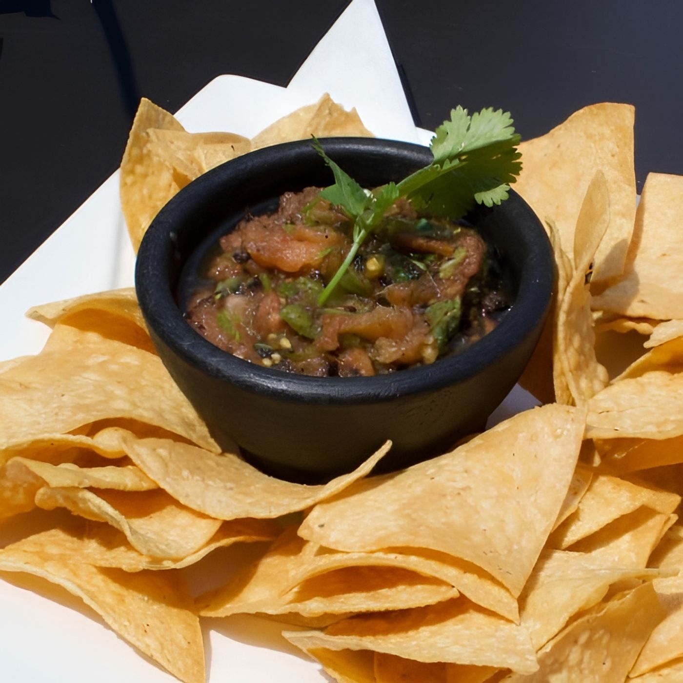 Chips & Black Salsa.