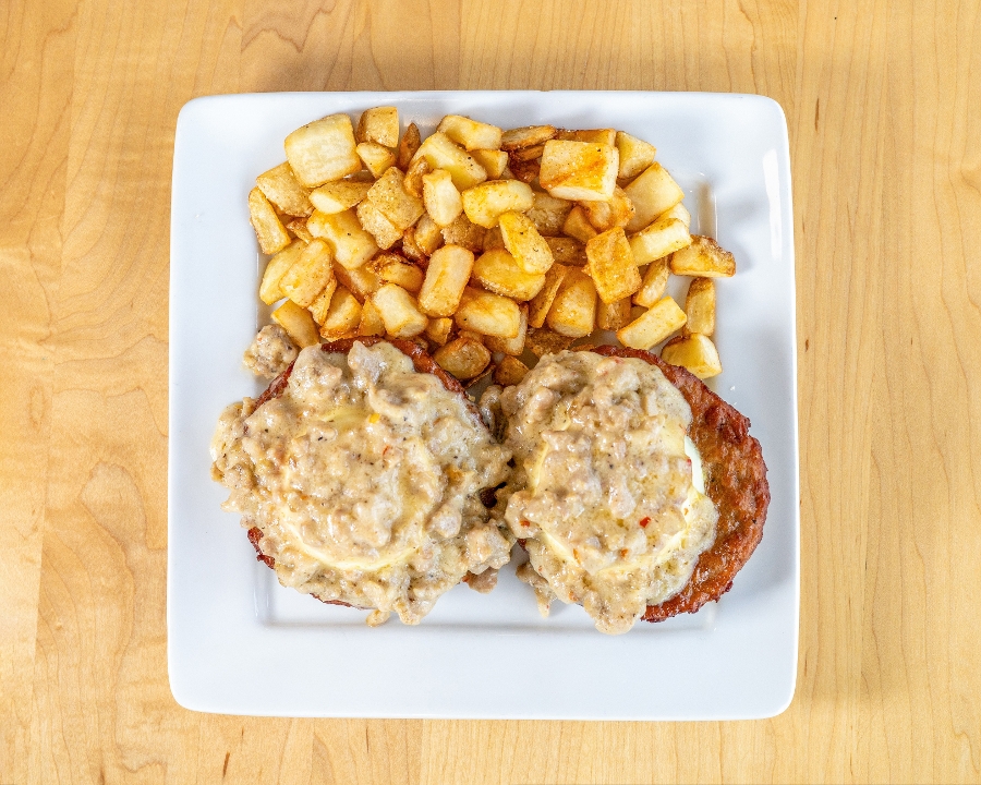 Biscuit and Gravy Benedict.