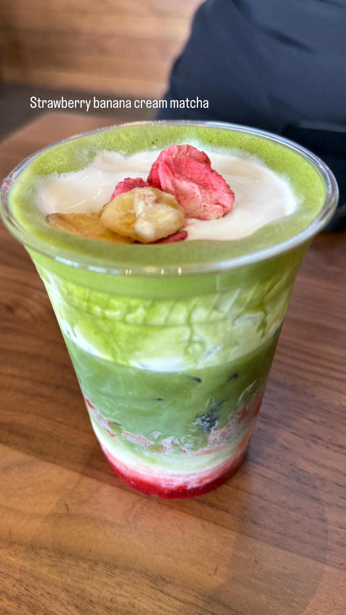 STRAWBERRY BANANA CREAM MATCHA.