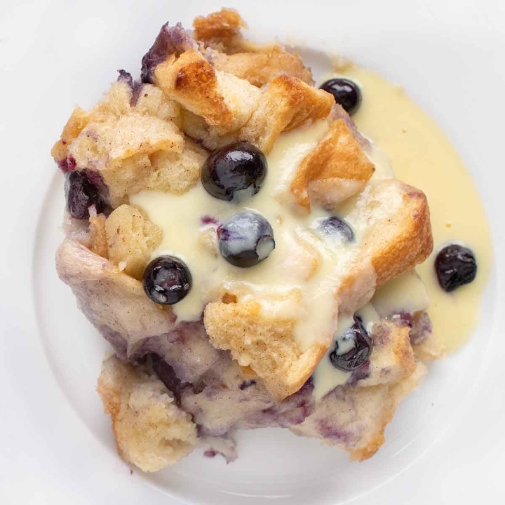 Blueberry Lemon Bread Pudding.