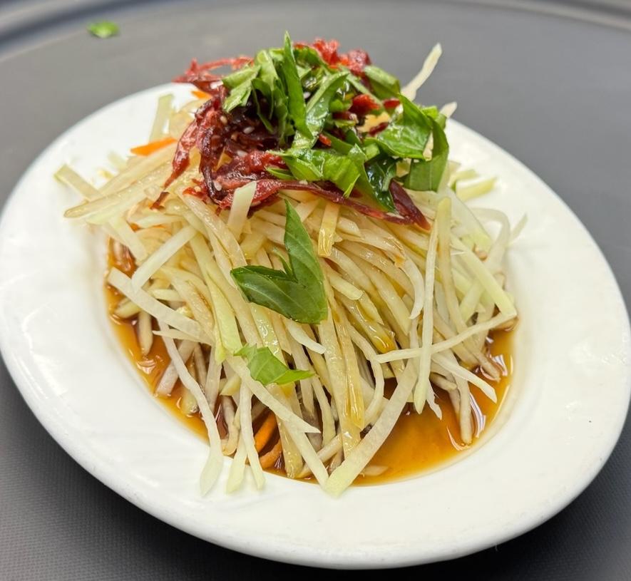 Beef Jerky Papaya Salad.