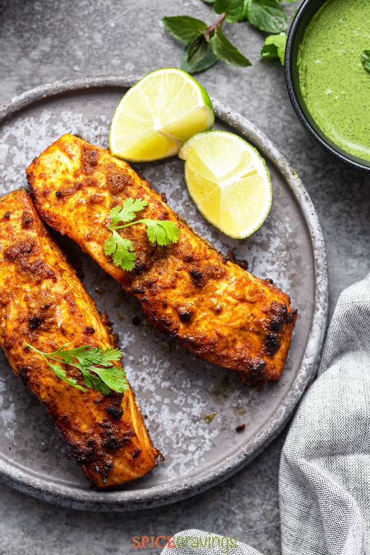 Sustainable Fresh Salmon Tikka.