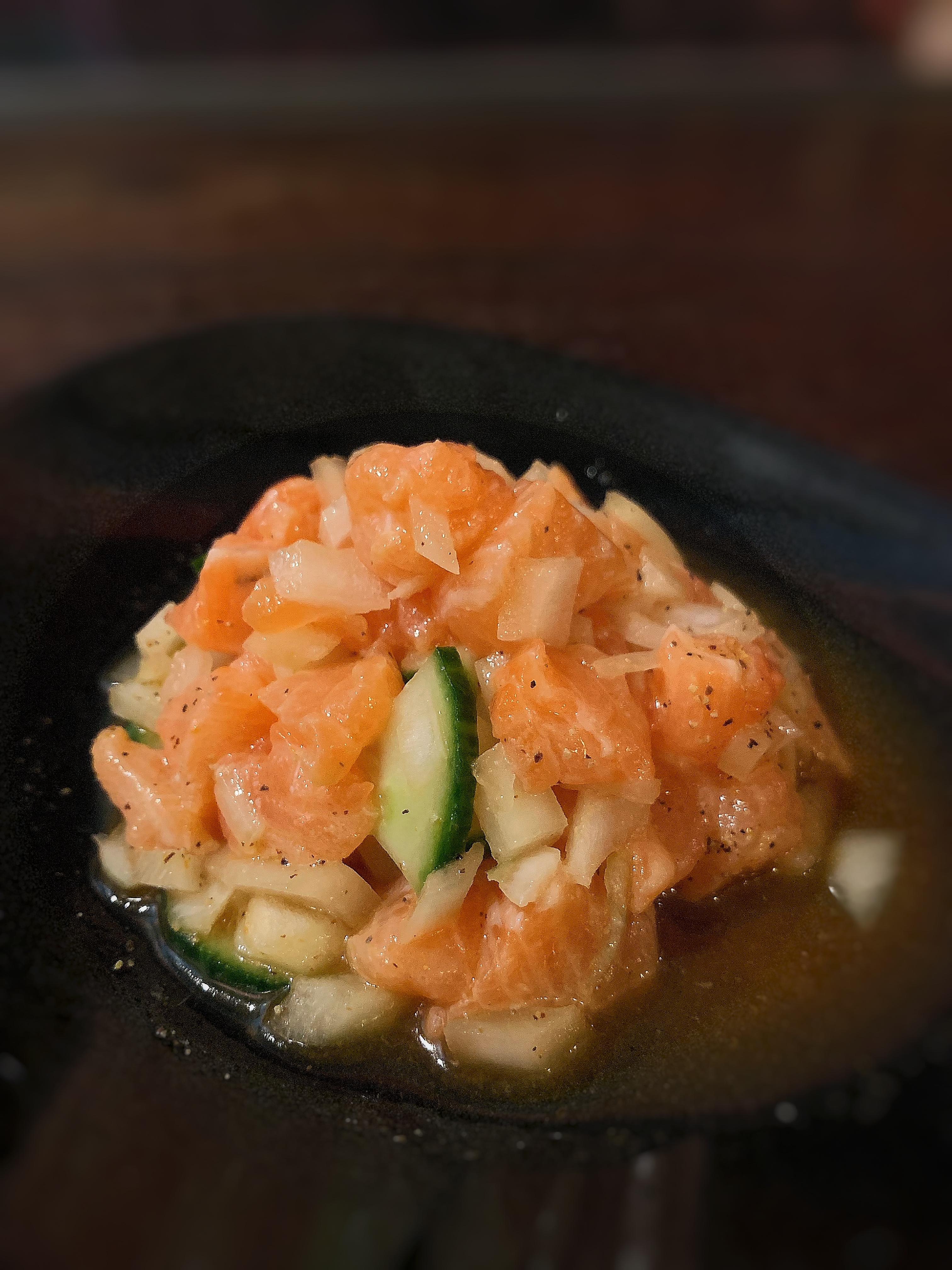 *Salmon Ceviche.