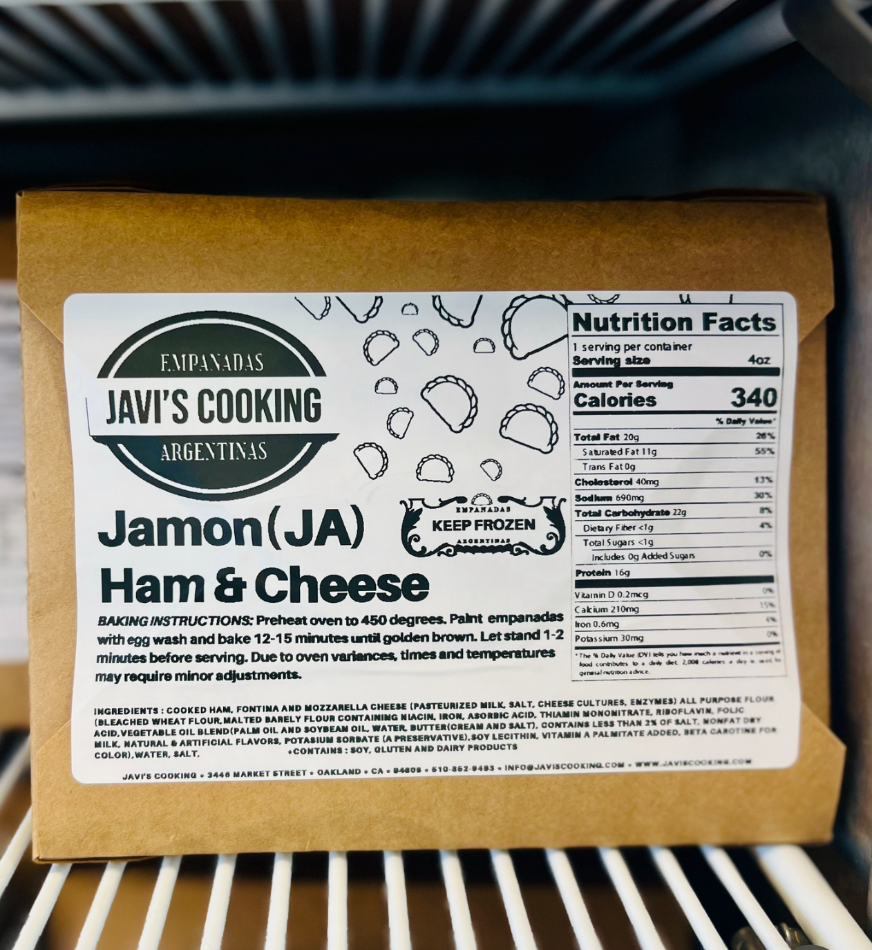 JAMON-JA (4pack) frozen empanadas.