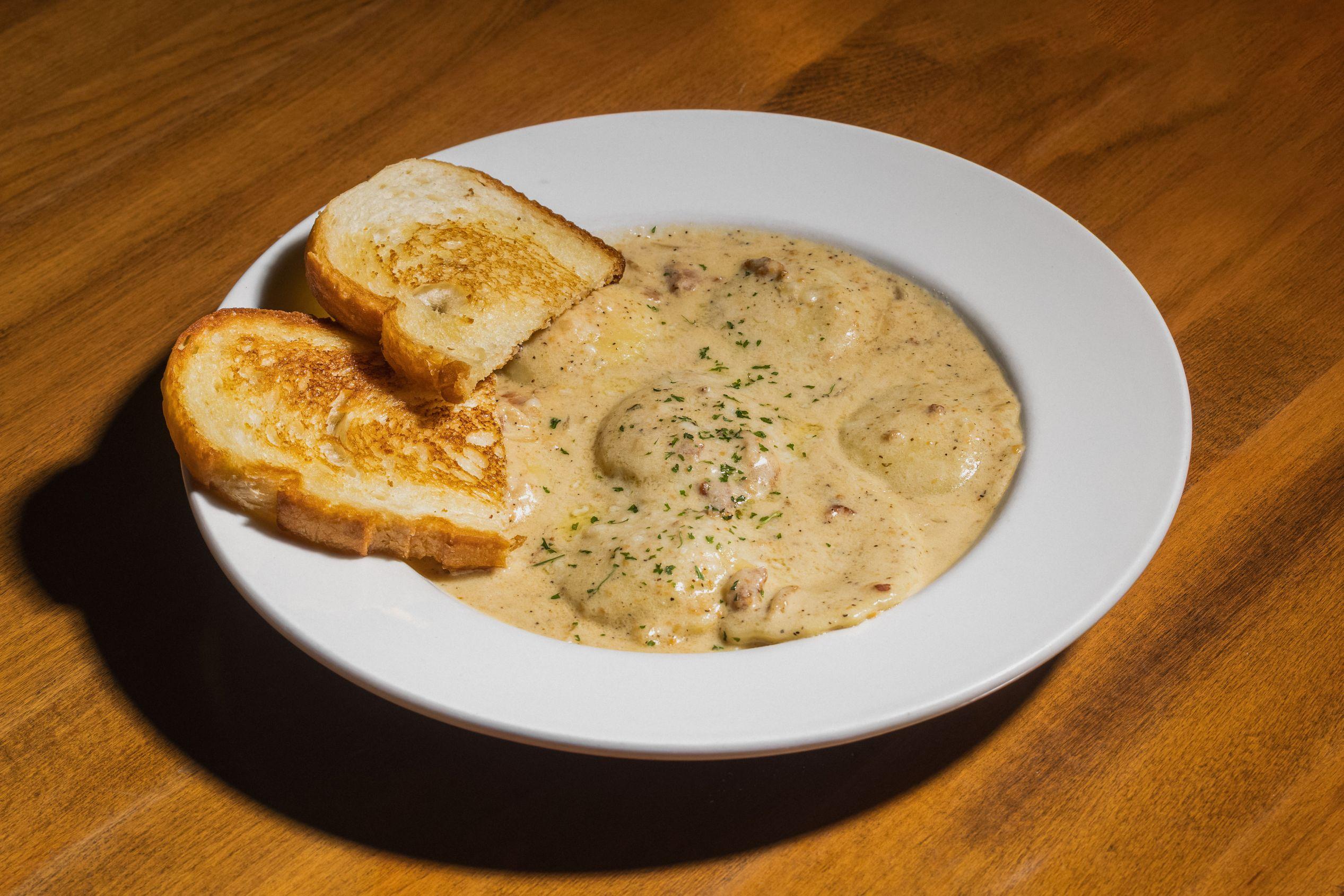 Creamy Beef Ravioli.