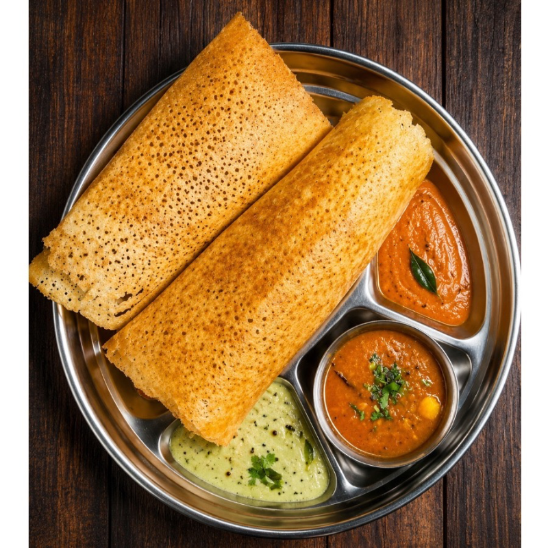 Vegan Chick'n Masala Dosa.