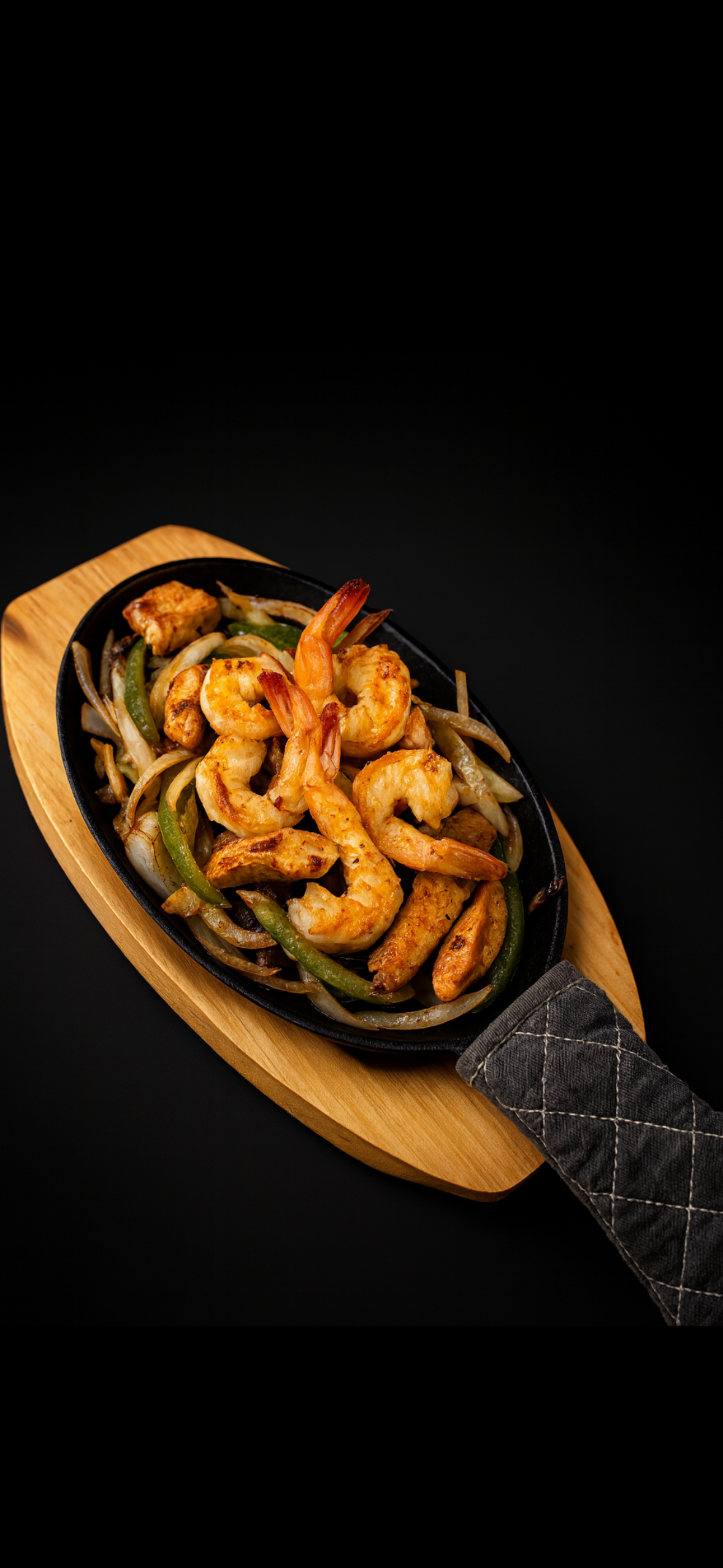 Chicken & Shrimp Fajitas.