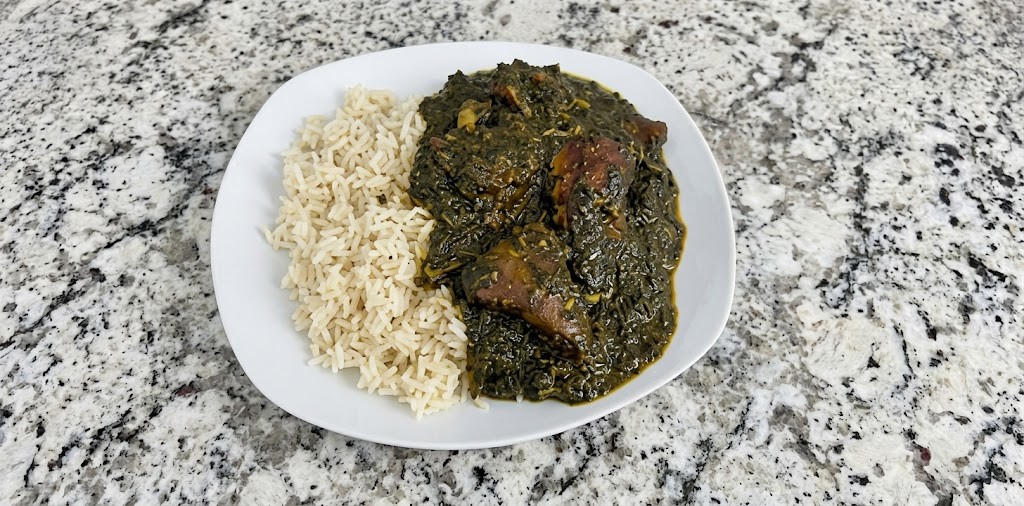 Palava Sauce with Rice.