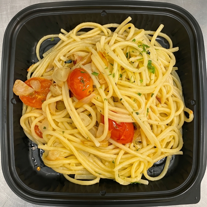 Linguine, Oil, and Garlic Dinner.