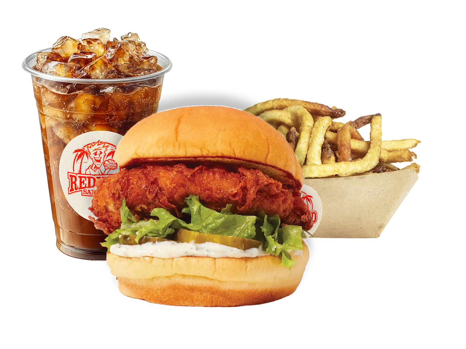 Chicken Sandwich W/ Fries & Drink.