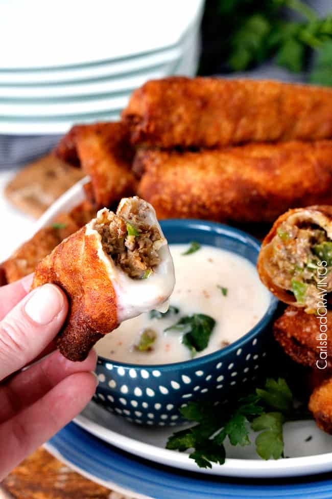 Queso Philly Eggrolls.