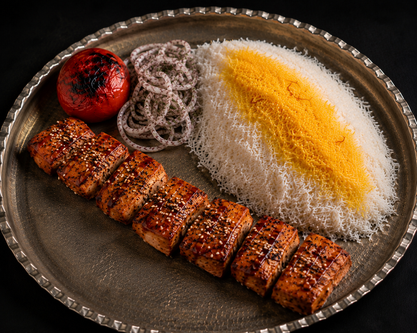 Spicy Chicken Kabob (کباب مرغ تند).