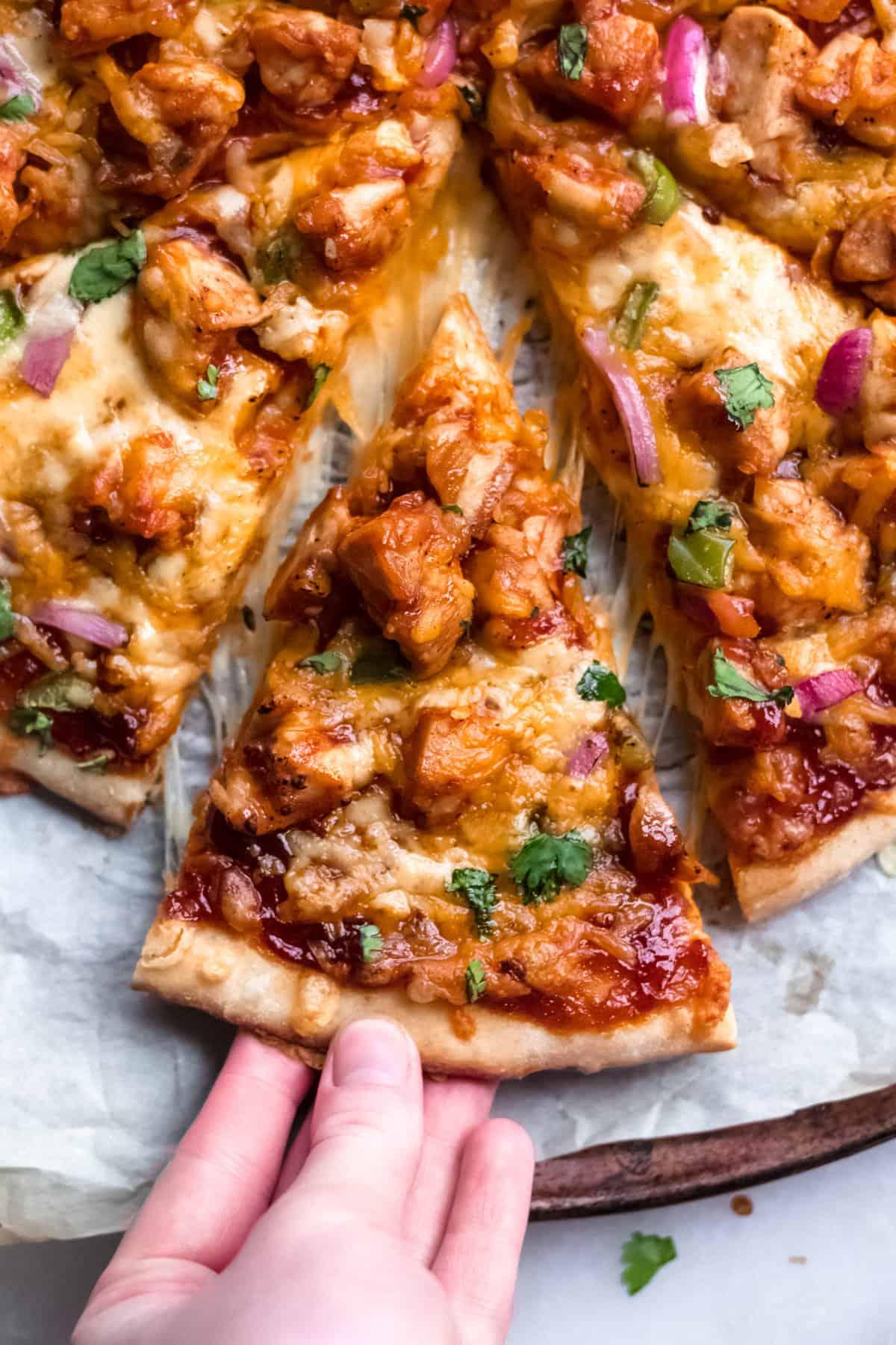 BBQ Chicken Pizza.