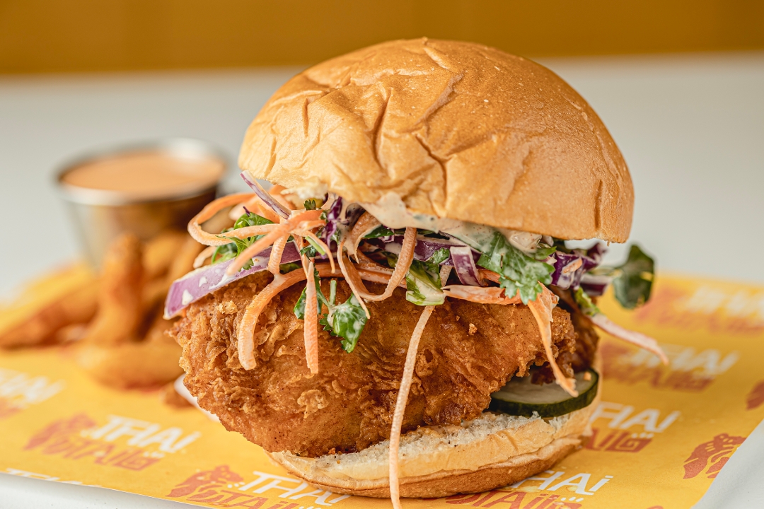 Laab Chicken Sandwich.