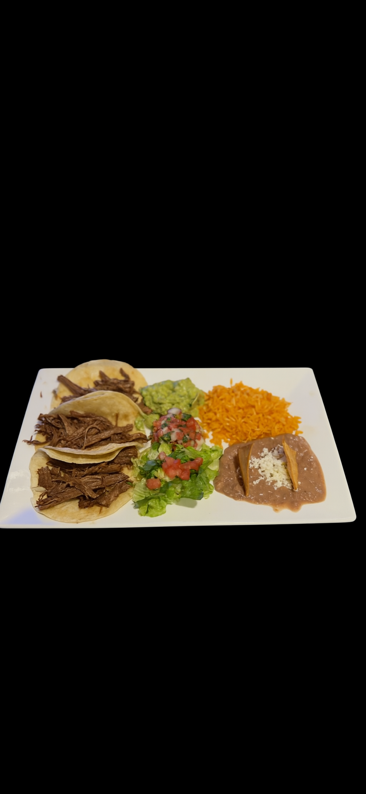 Taco Plate Shredded Beef.