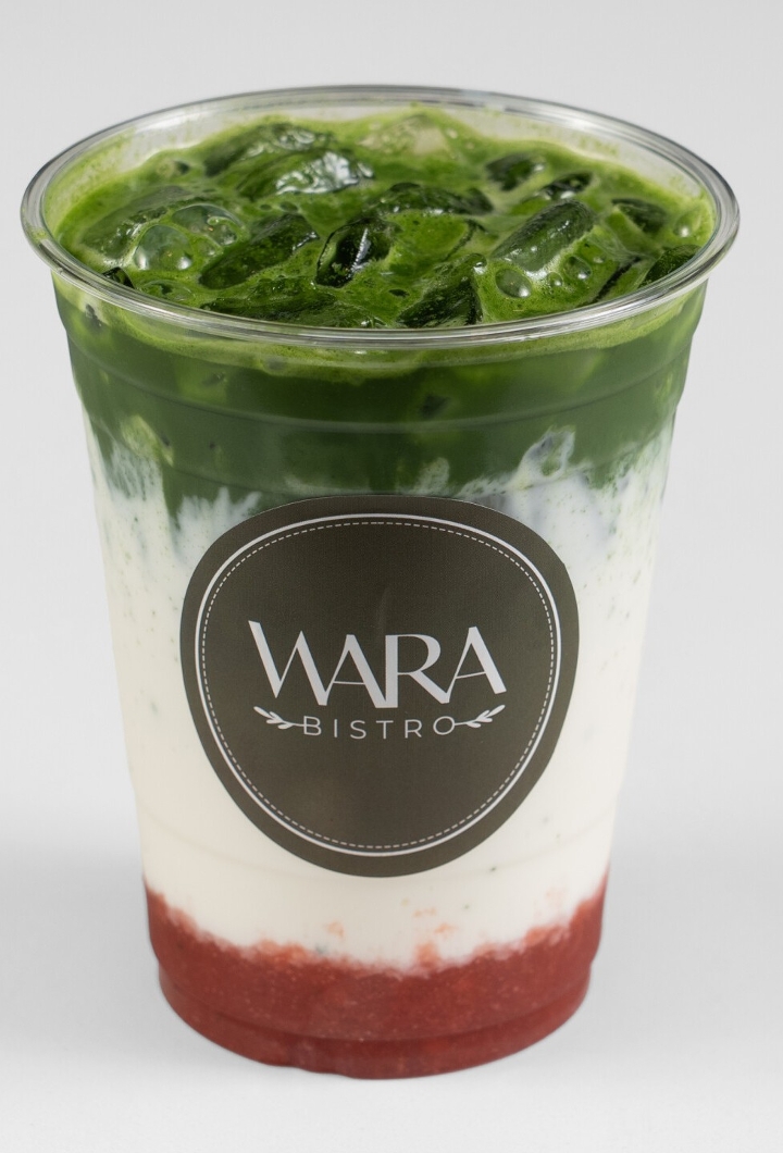 Strawberry Matcha Latte (Iced).
