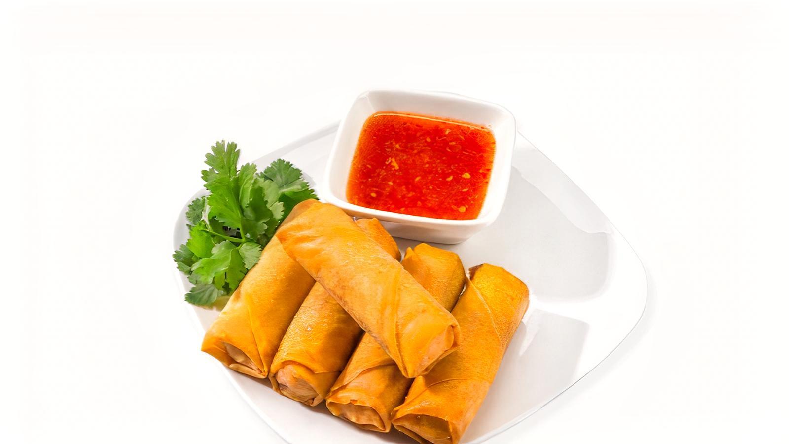 Vegetable spring rolls.