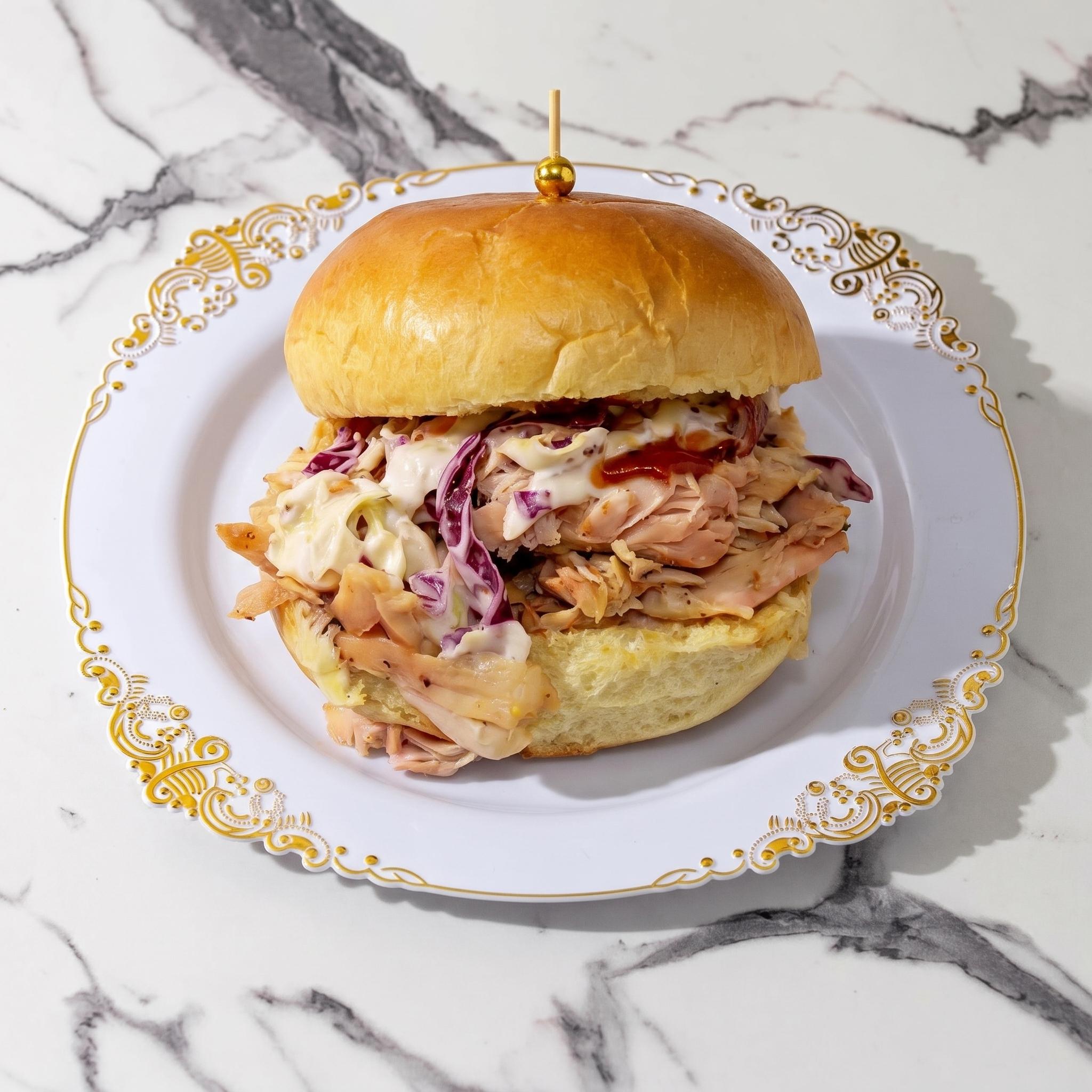 2 Pulled Chicken Sliders or Tacos with Small Side.