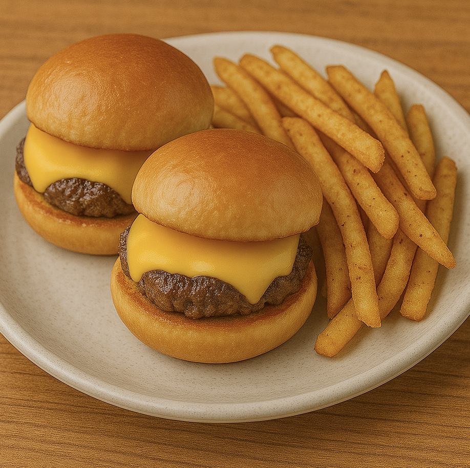 Kids Sliders, with Cheese.