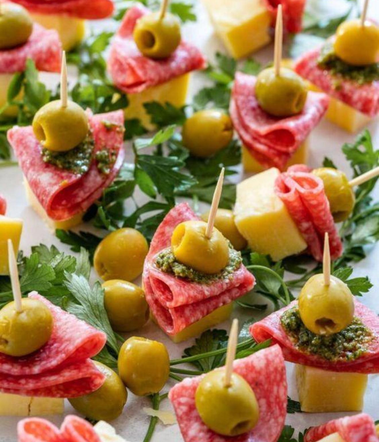 Salami, Olive & Cheese.