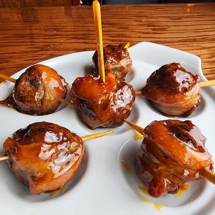 Bacon Wrapped Meatballs.