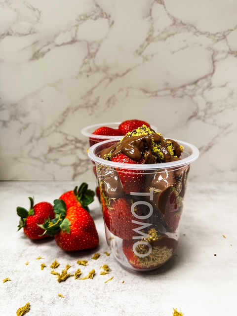 Dubai Chocolate Covered Strawberries.
