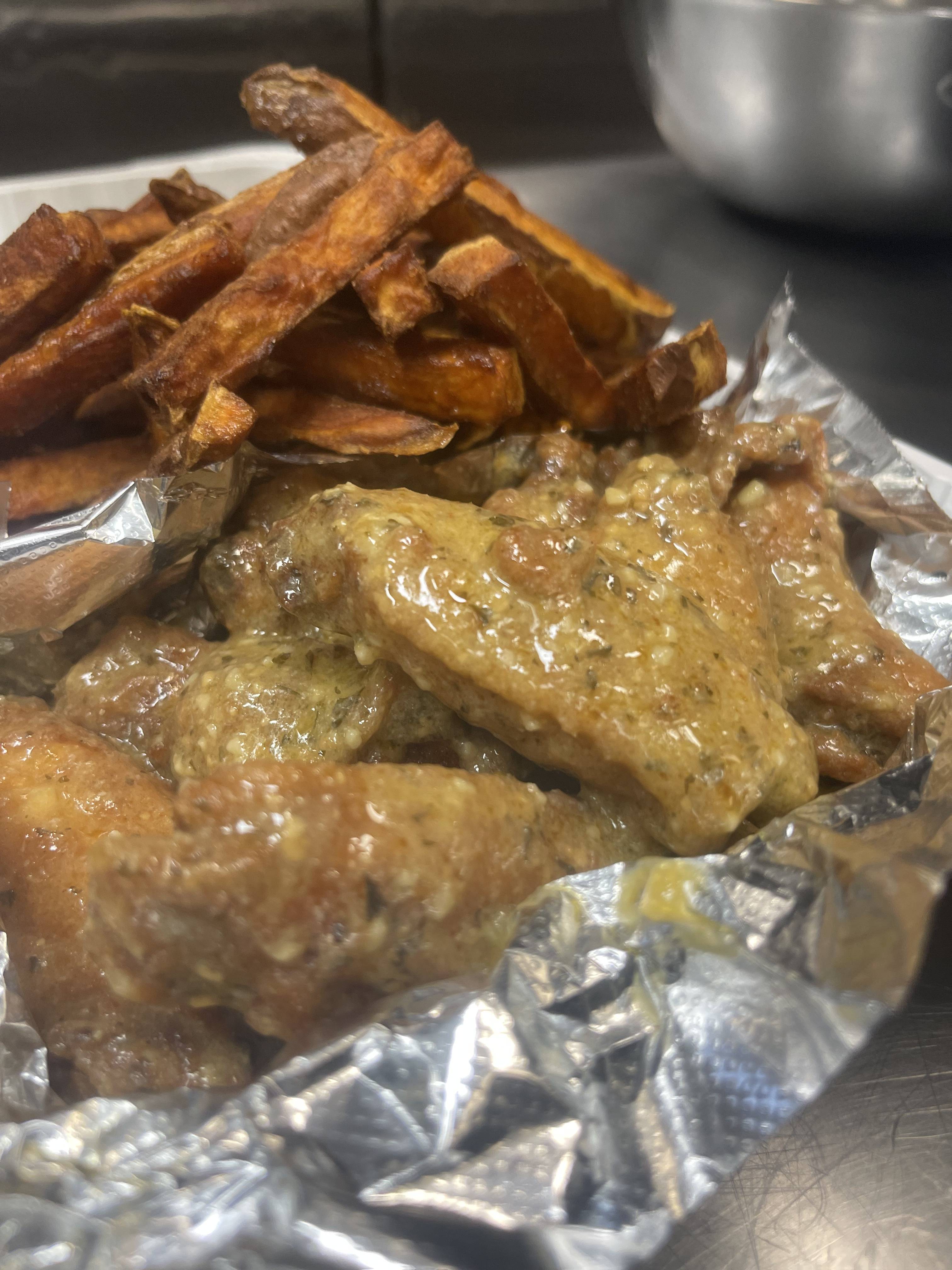 Garlic Parmesan Wings.