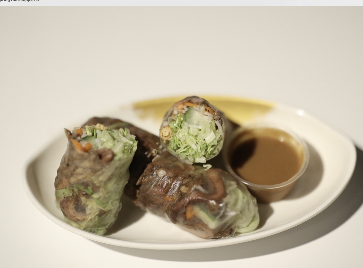 20 Grilled Pork Spring Rolls.