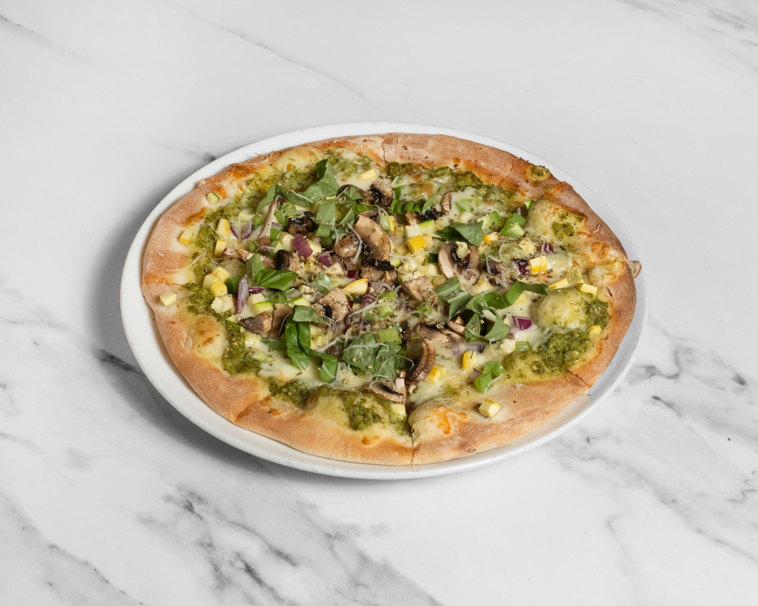 Spicy Vegetarian Pizza.