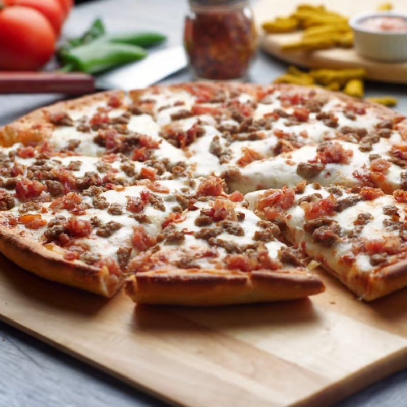 Deep Pan Cheeseburger Pizza.