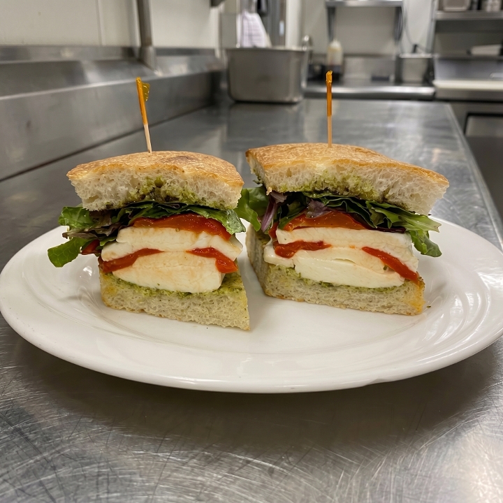 Chicken Pesto Caprese Focaccia.