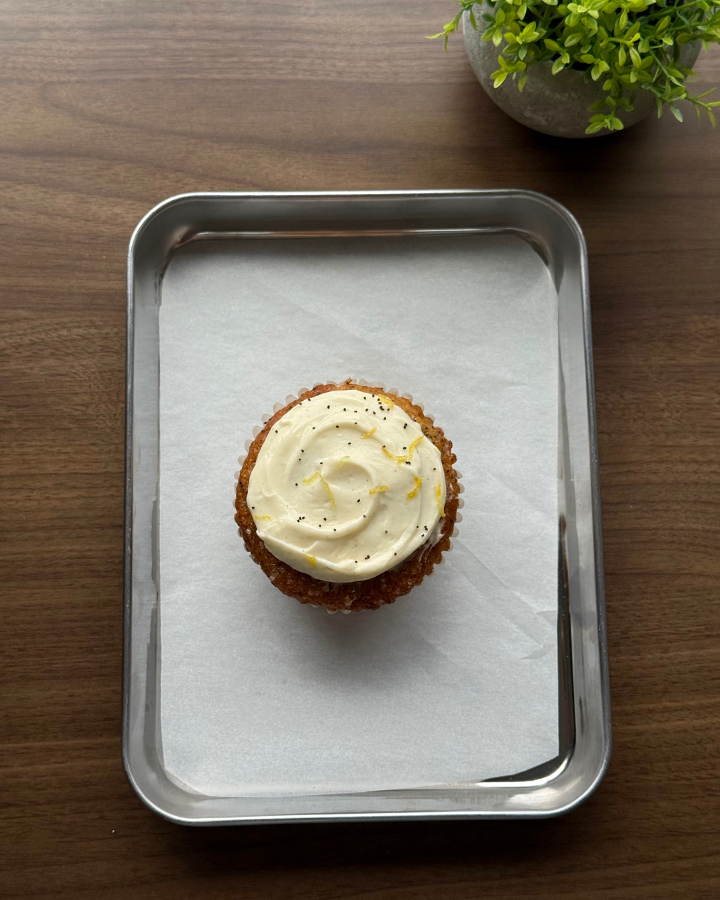 Gluten Free Lemon Poppyseed Muffin.